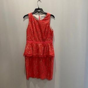 Coral lace dress